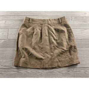 Banana Republic Women's Brown Pleated Linen Blend Mini Skirt Size 6